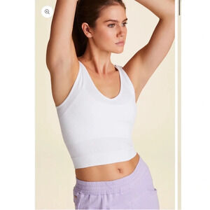NWT Alala Seamless Crop Tank in White Size Small